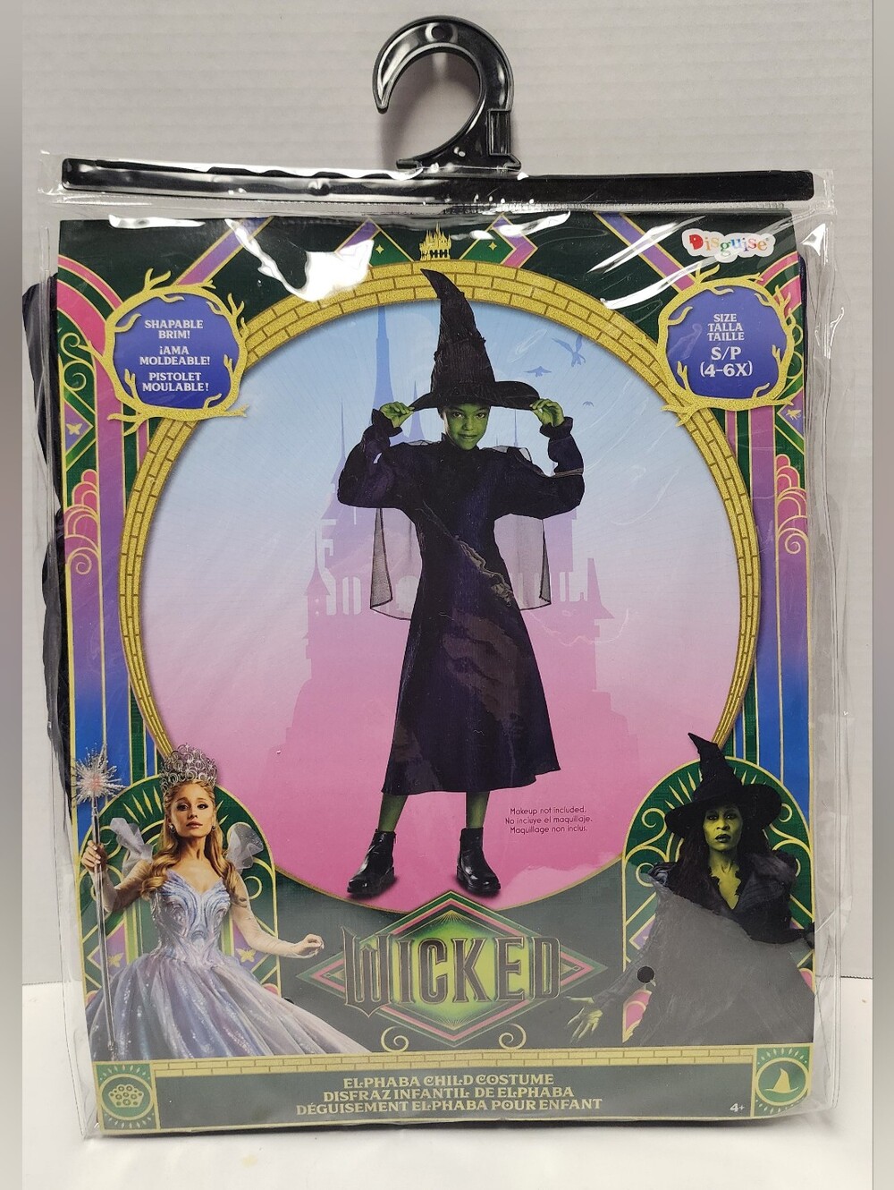 S (4-6X) Girls Wicked Elphaba Kids Halloween Purple Costume Dress Cape Hat NEW